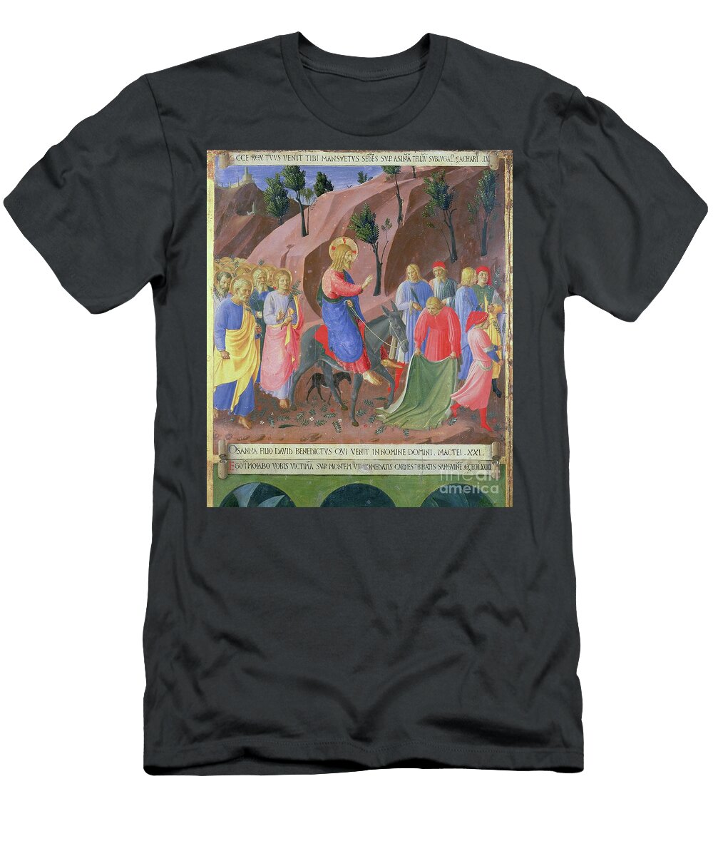 Entry of Christ Into Jerusalem Detail From Panel Three of the Silver Treasury of Santissima Annunziata C1450 53 Fra Angelico T-Shirt