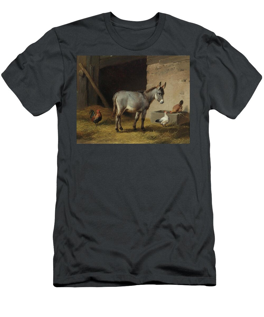 Esel Und Huhner Im Stall Eugene Verboeckhoven T-Shirt