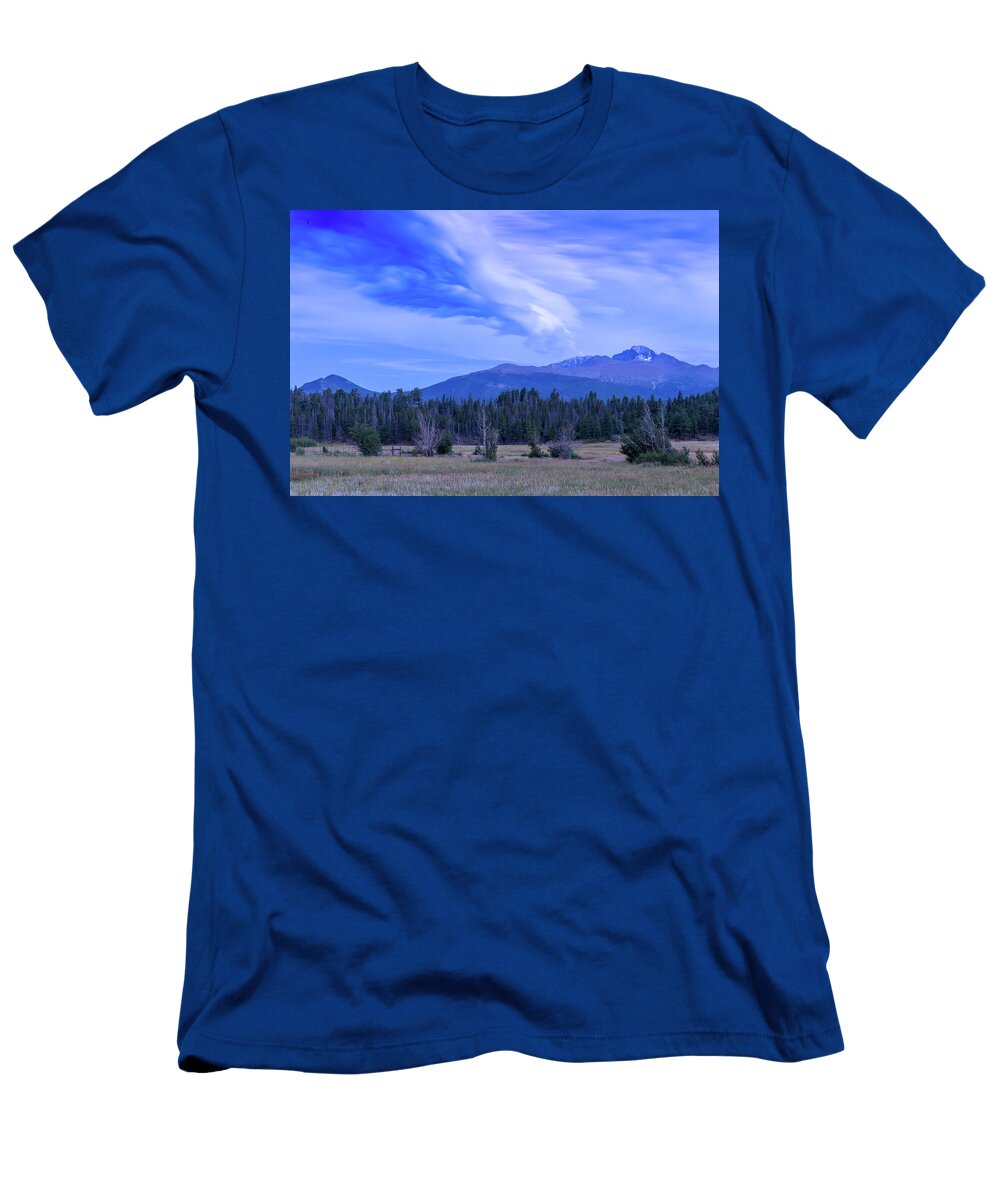 Evening Skies Over Longs Peak Jeff Bord T-Shirt