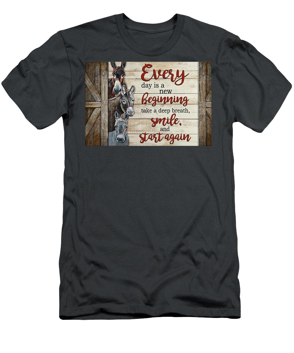 Everyday Is a New Beginning Donkey Canvas Poster Julien T-Shirt