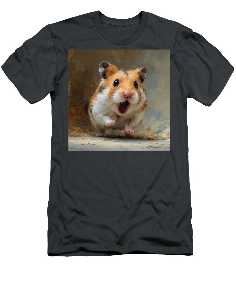 Excited Hamster in Action Ingrid Smith Johnsen T-Shirt