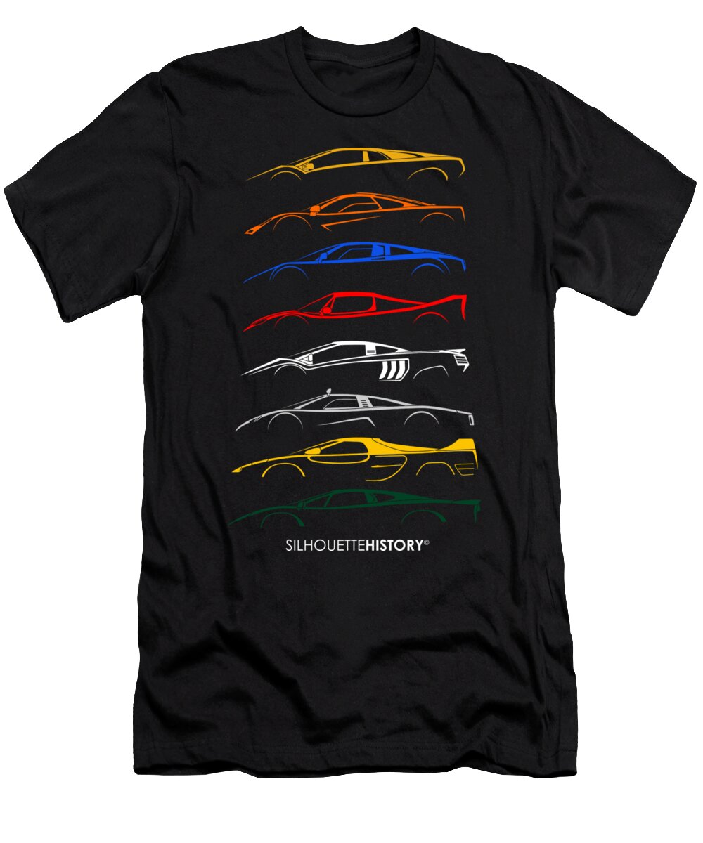 Exotic Cars of 90s Silhouettehistory Gabor Vida T-Shirt