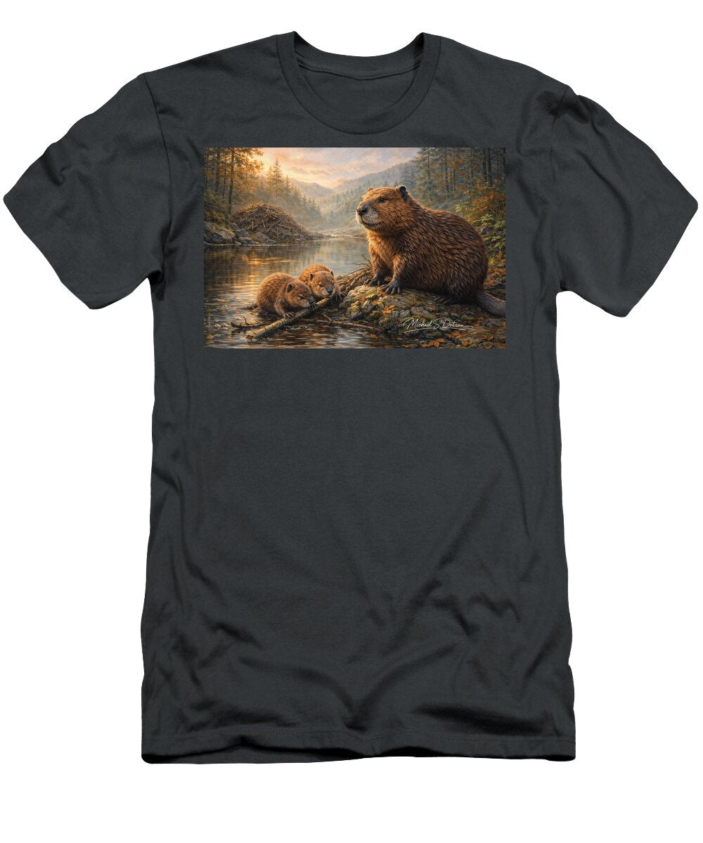 Family Along the Quiet Waters Michael Dotson T-Shirt