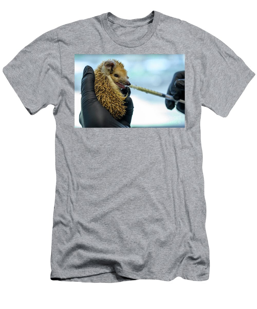Feeding an Orphaned Hedgehog An5 Ilan Rosen T-Shirt