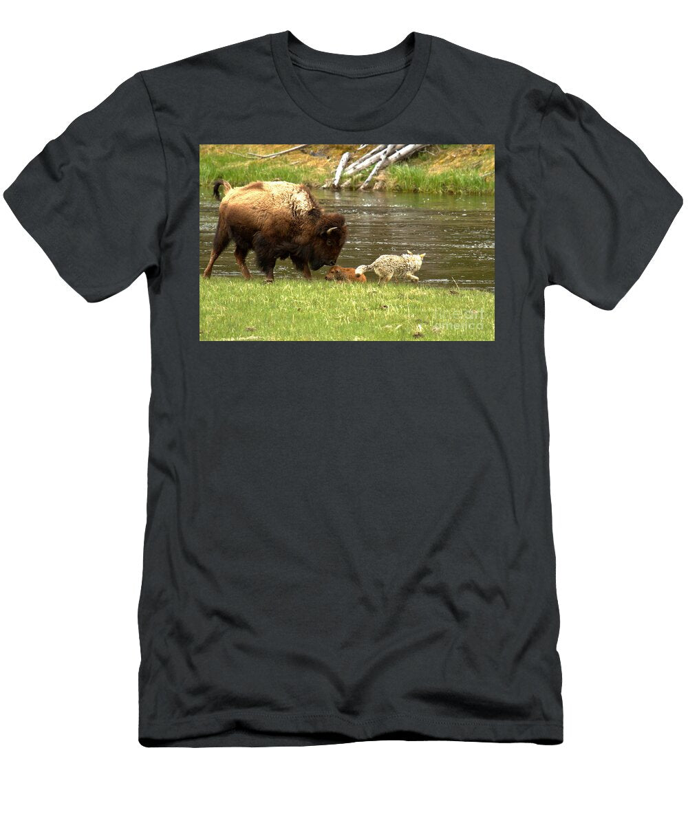 Fending Off the Coyote Along the Madison Adam Jewell T-Shirt