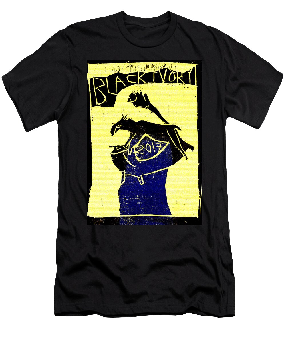 Ferret Black Ivory Woodcut Poster 19 Edgeworth Dotblog T-Shirt