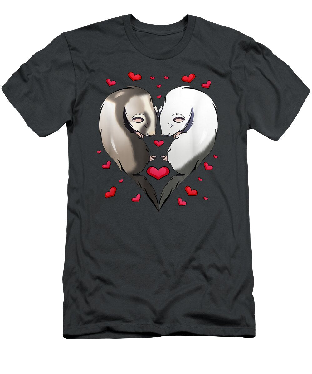 Ferret Couple Valentines Day Cute Animal Ferret Kayleu Talit T-Shirt