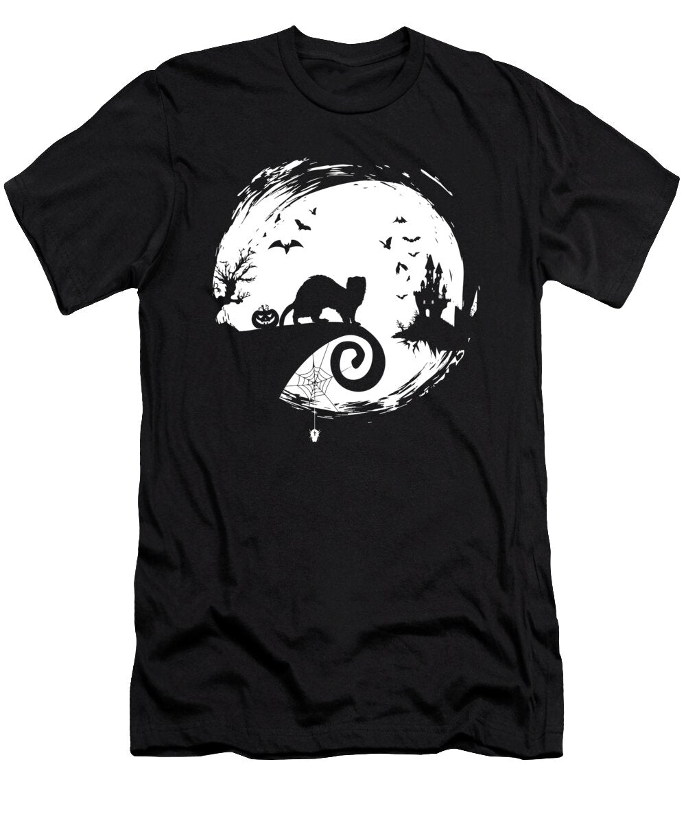 Ferret Halloween Costume Moon Silhouette Creepy Wowshirt T-Shirt