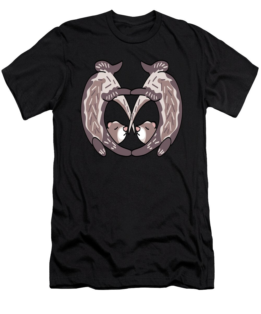 Ferret Heart Love Moon T-Shirt