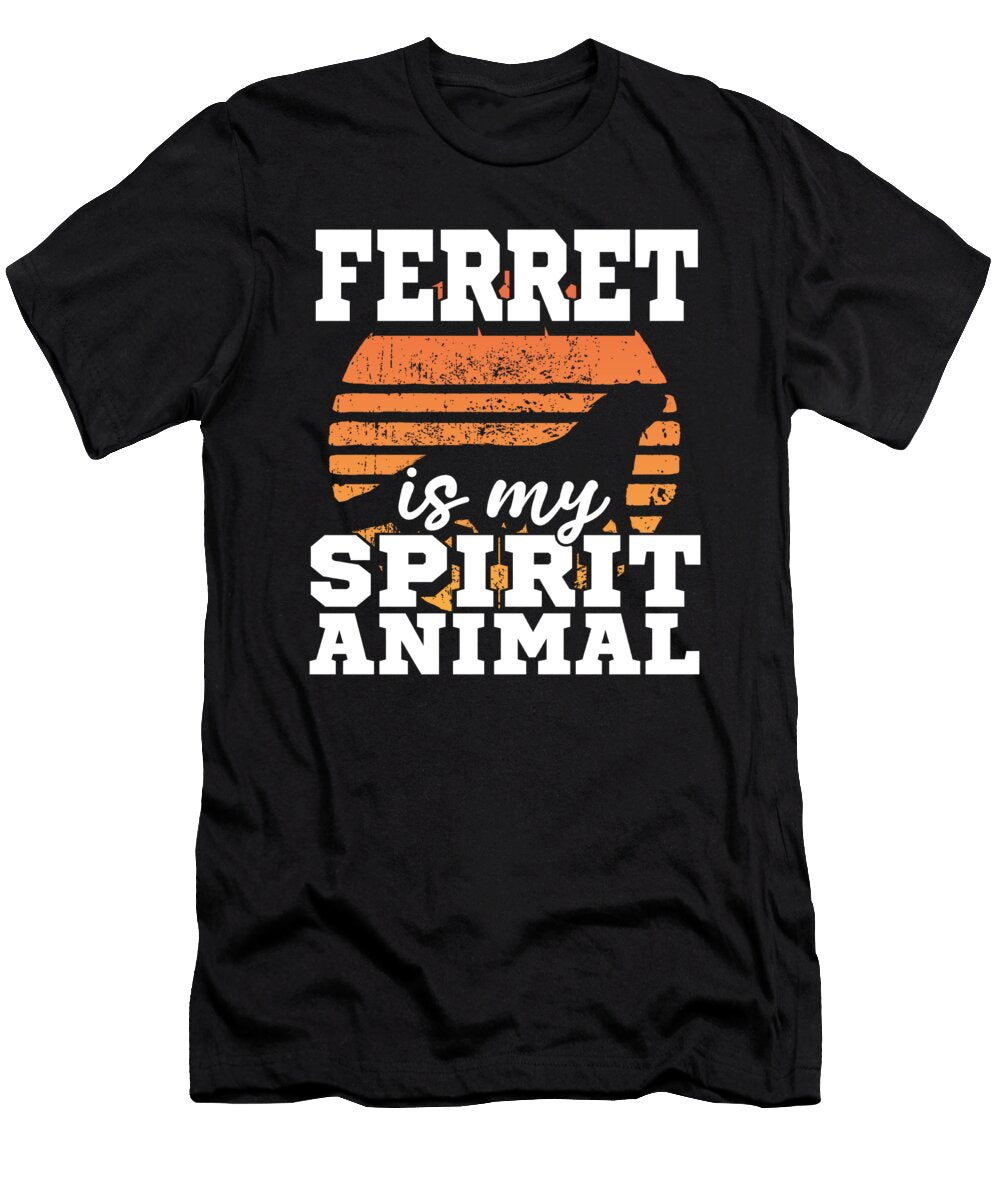 Ferret Lover Gift Ferret Is My Spirit Animal Kanig Designs T-Shirt
