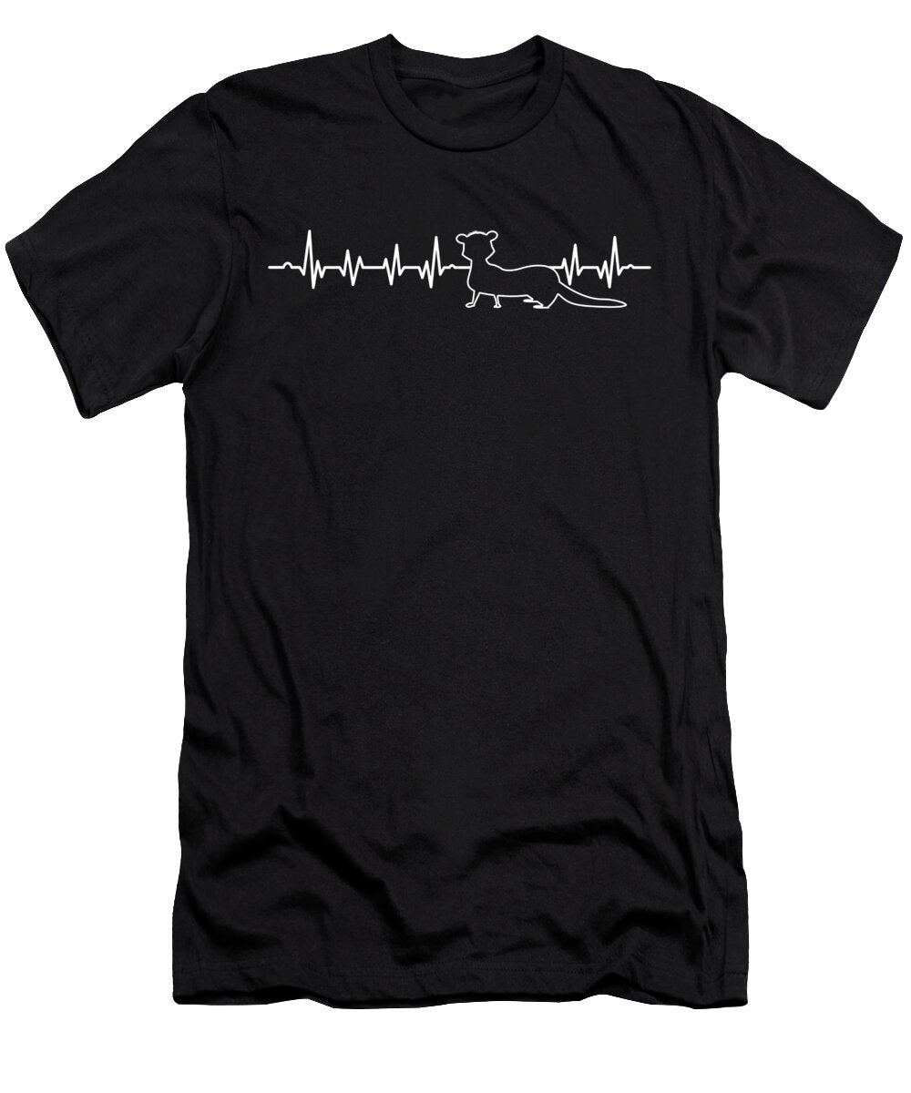 Ferret Mammals Domestic Animals Wildlife Ferret Heartbeat Gift Thomas Larch T-Shirt
