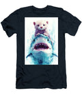 Ferret Riding a Great White Shark Watercolor Painting Clint Mclaughlin T-Shirt