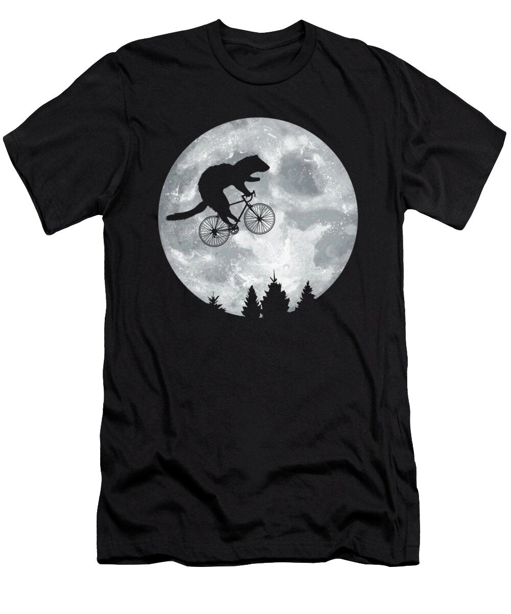 Ferret Riding Moon Bike Halloween Lunar Cycling Wowshirt T-Shirt