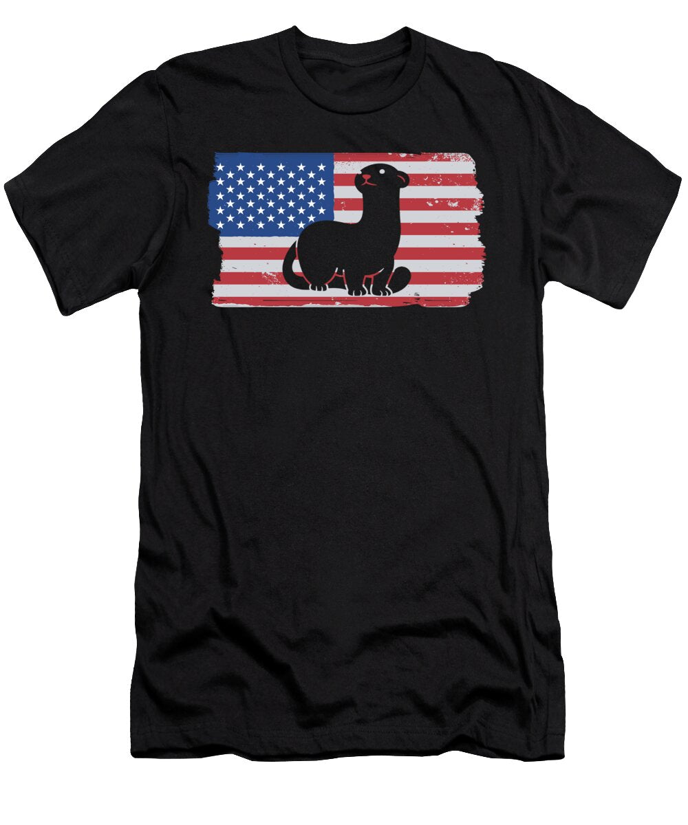 Ferret with the USA Flag Tenshirt T-Shirt