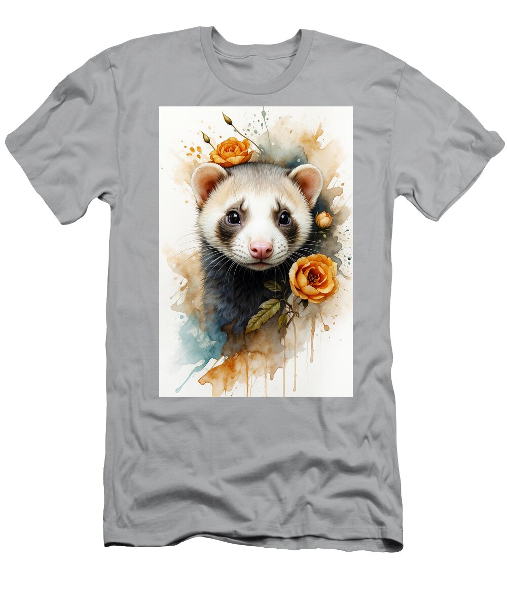 Ferret Wonders Adorable Antics in the Furry Realm Ashira Creations T-Shirt