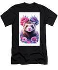 Ferrets Cute Ferret with Floral Crown Watercolor Painting Adrien Efren T-Shirt
