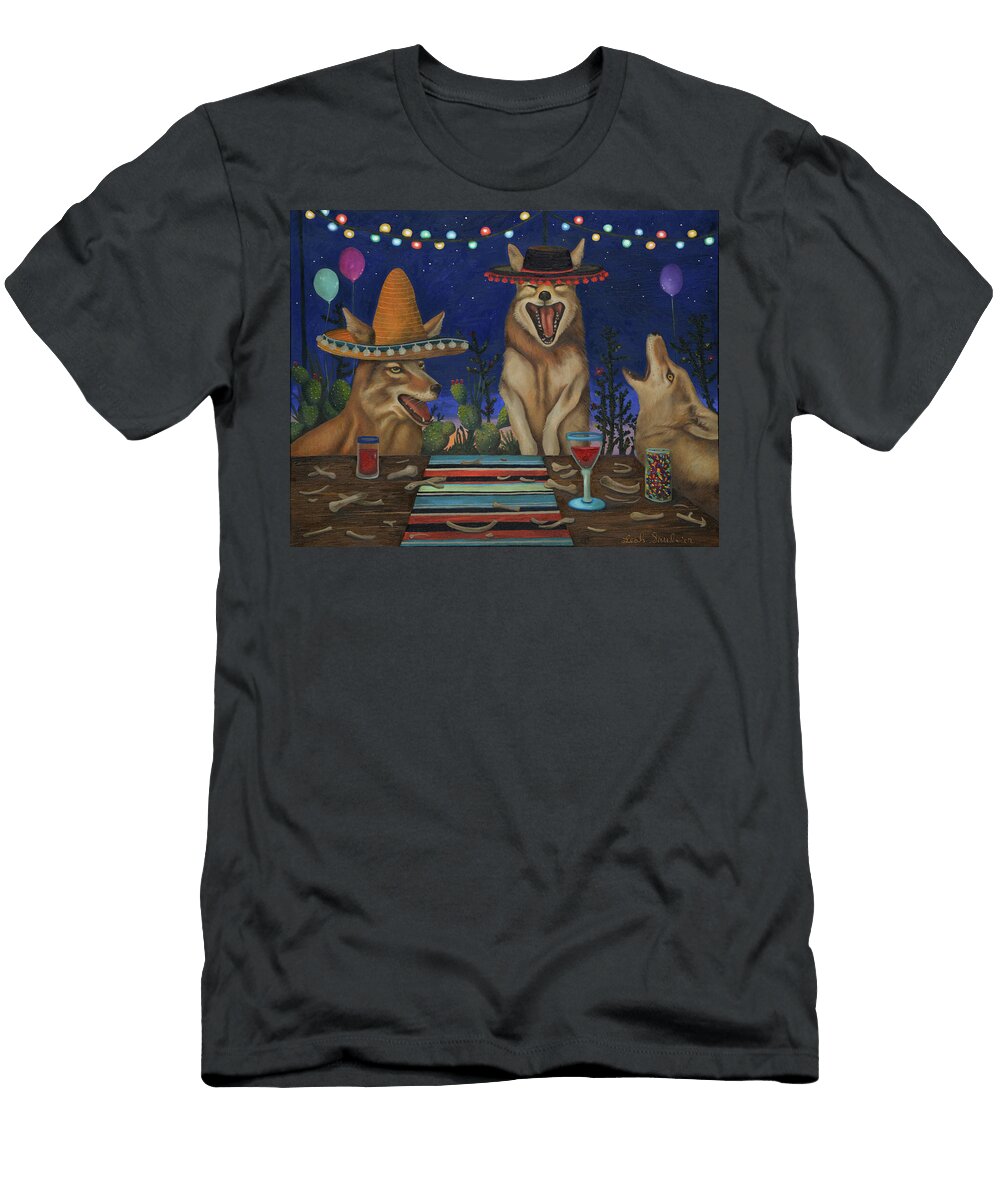 Fiesta De Los Coyotes Leah Saulnier the Painting Maniac T-Shirt