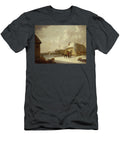 Figures Outside a Cottage in the Snow Hendrik Willem Schweickardt T-Shirt
