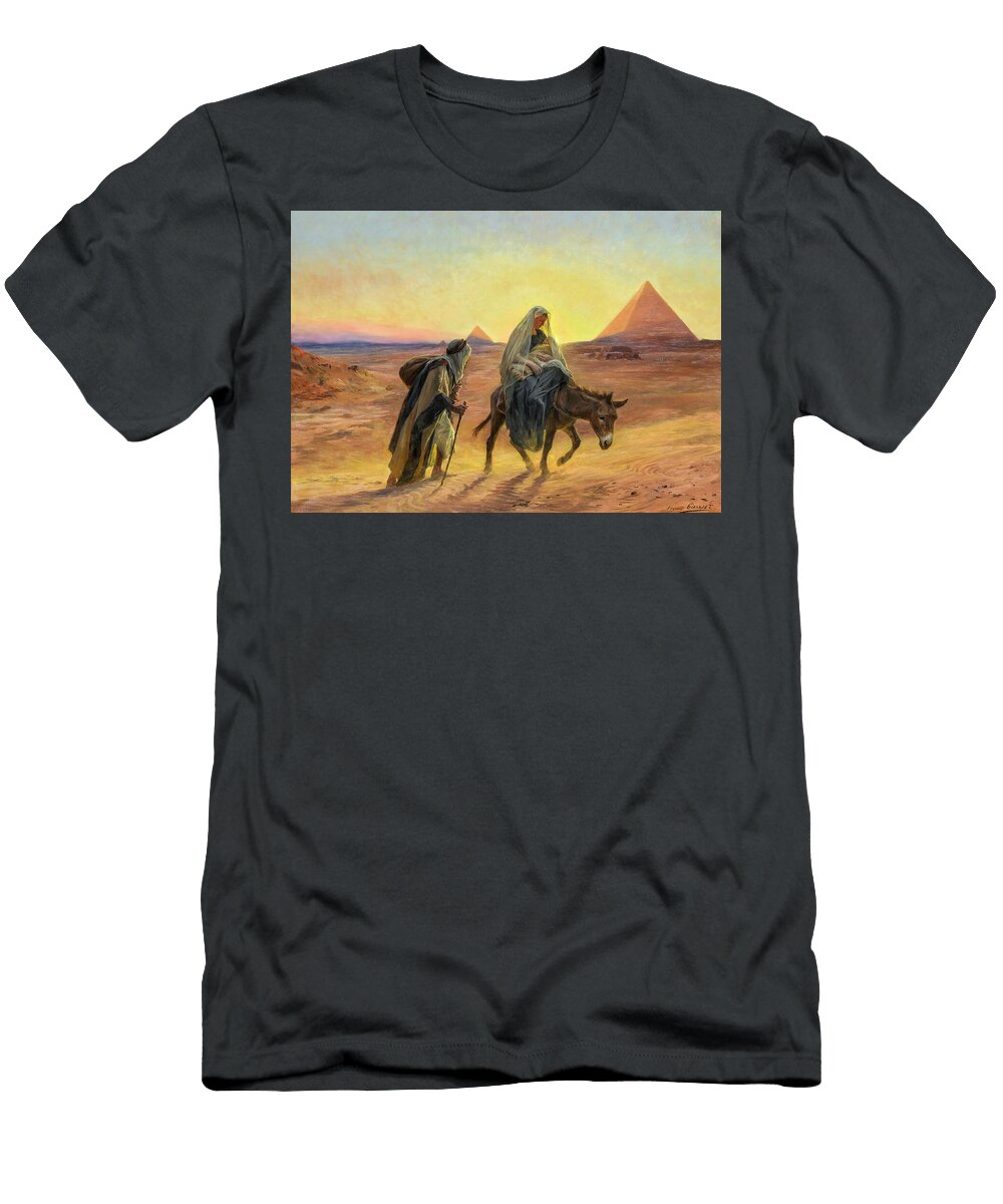 Flight Into Egypt By Eugene Alexis Girardet 19th Century Eugene Girardet T-Shirt