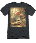 Floral Background Echidna in a Lush Forest Setting Wildlife Art Forest Animals Clint Mclaughlin T-Shirt