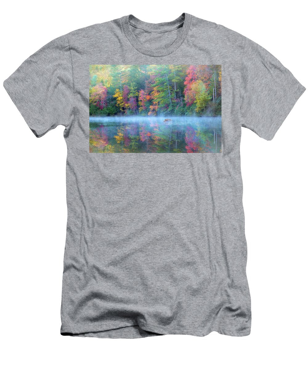 Foggy Autumn Morning on the Lake Jaki Miller T-Shirt