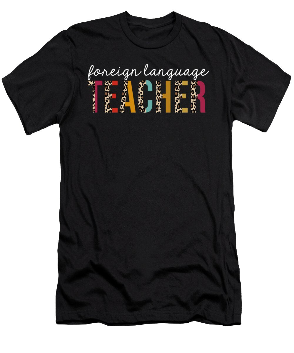 Foreign Language Teacher Leopard Print Appreciation Funny Jensen Cena T-Shirt