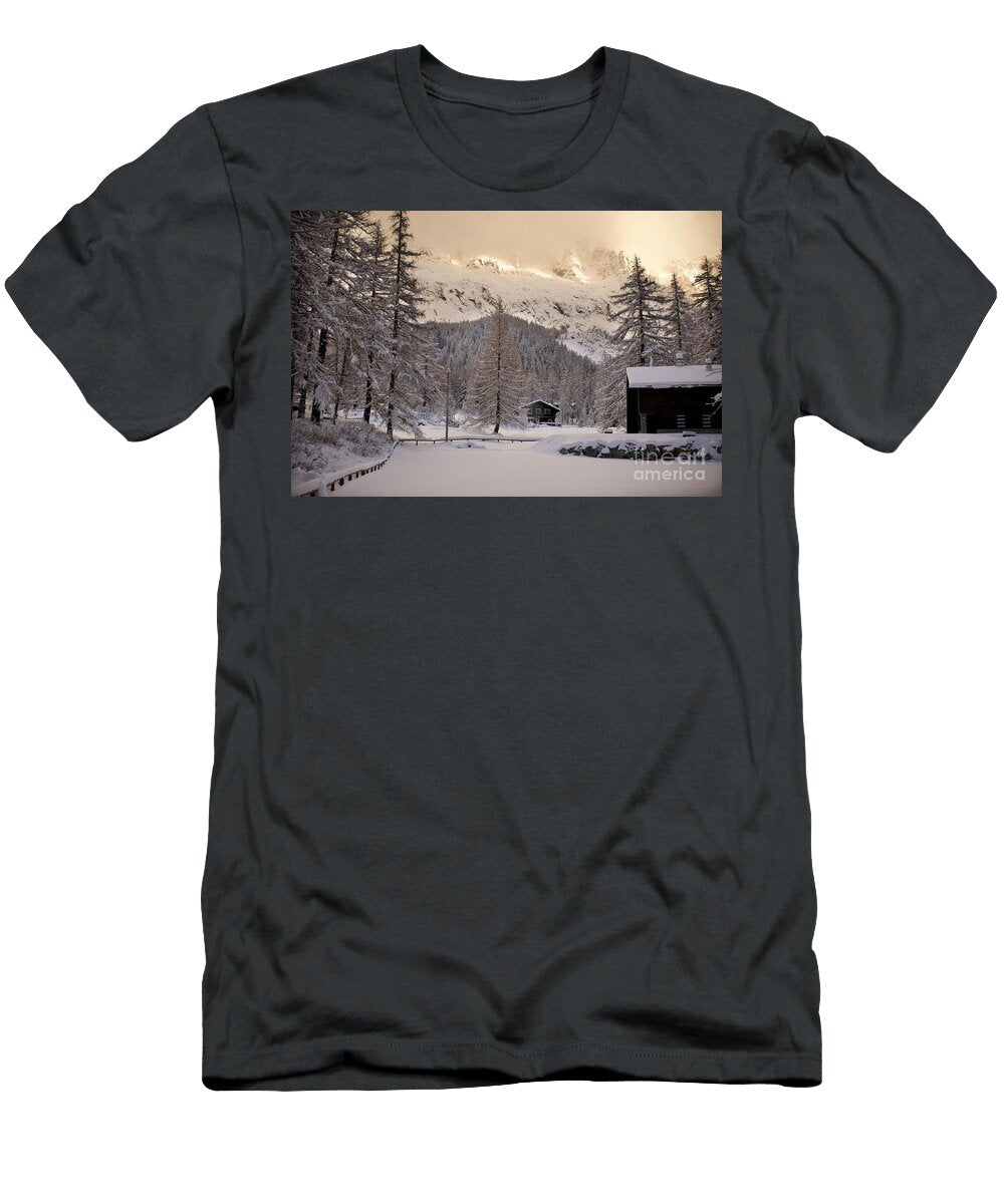 Foreshortening Courmayeur Val Ferret Valle Daosta Italy T-Shirt