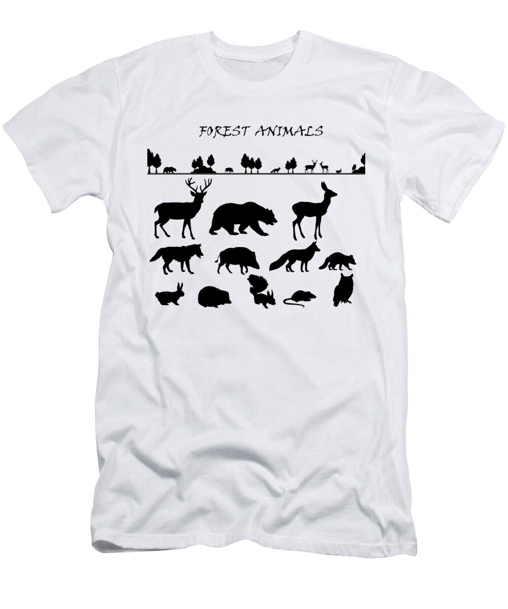 Forest Animals Silhouette Set Animals Mounir Khalfouf T-Shirt