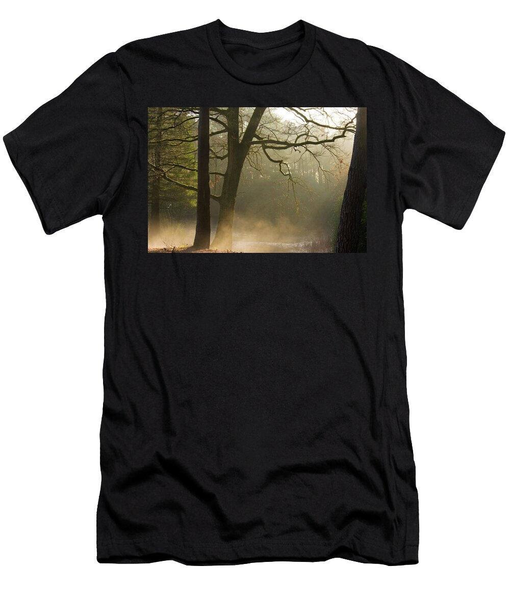 Forest Sun Rays and Low Fog Johan Ferret T-Shirt