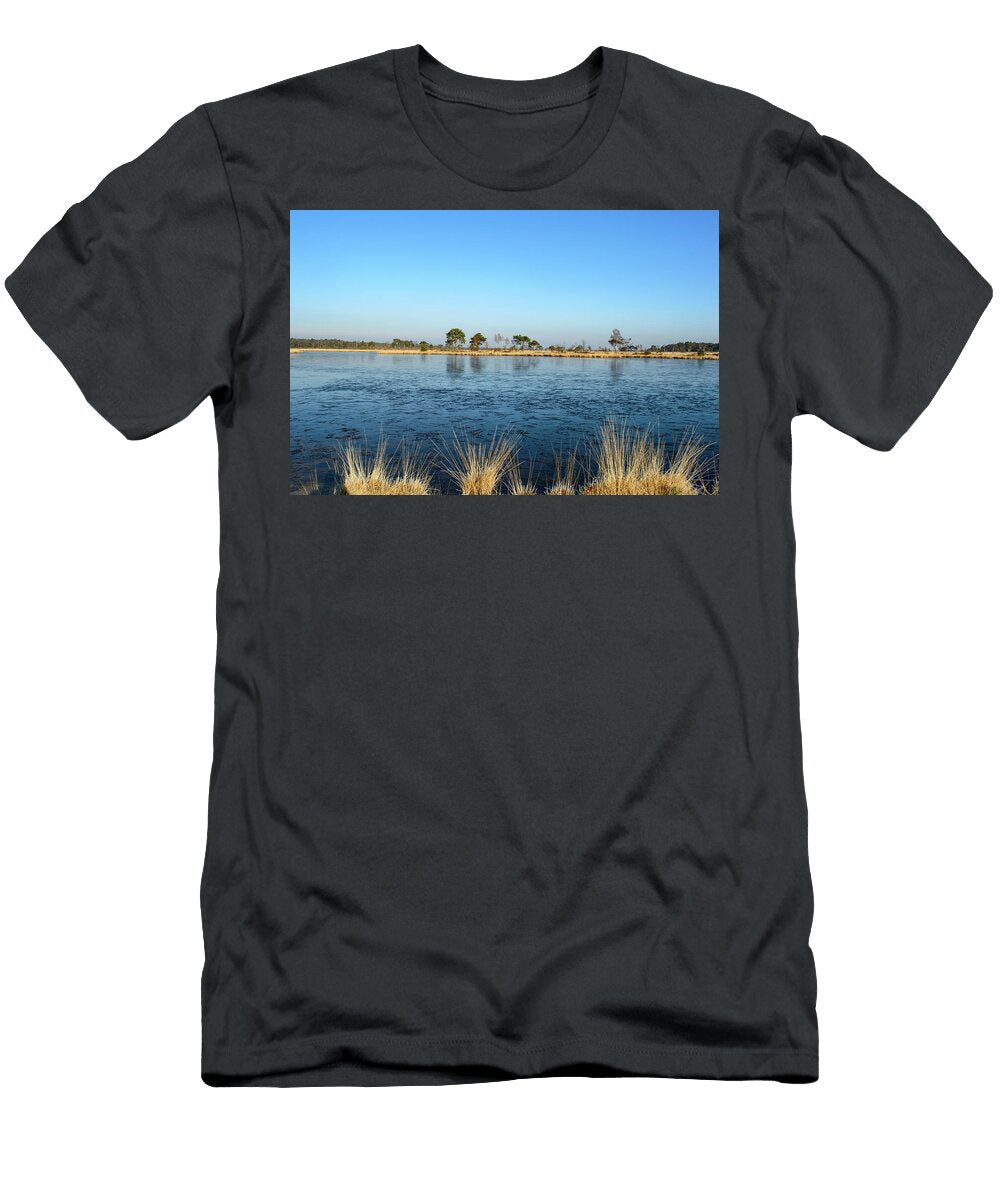 Frozen Lake and Gold Colored Grass Johan Ferret T-Shirt