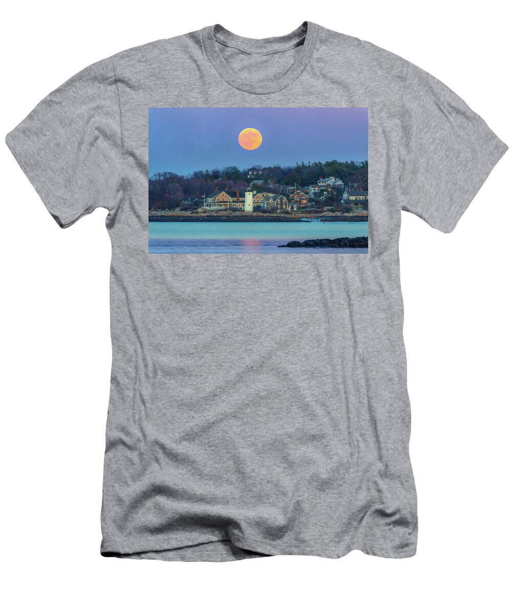 Full Beaver Moon Across Annisquam Harbor Lighthouse Juergen Roth T-Shirt