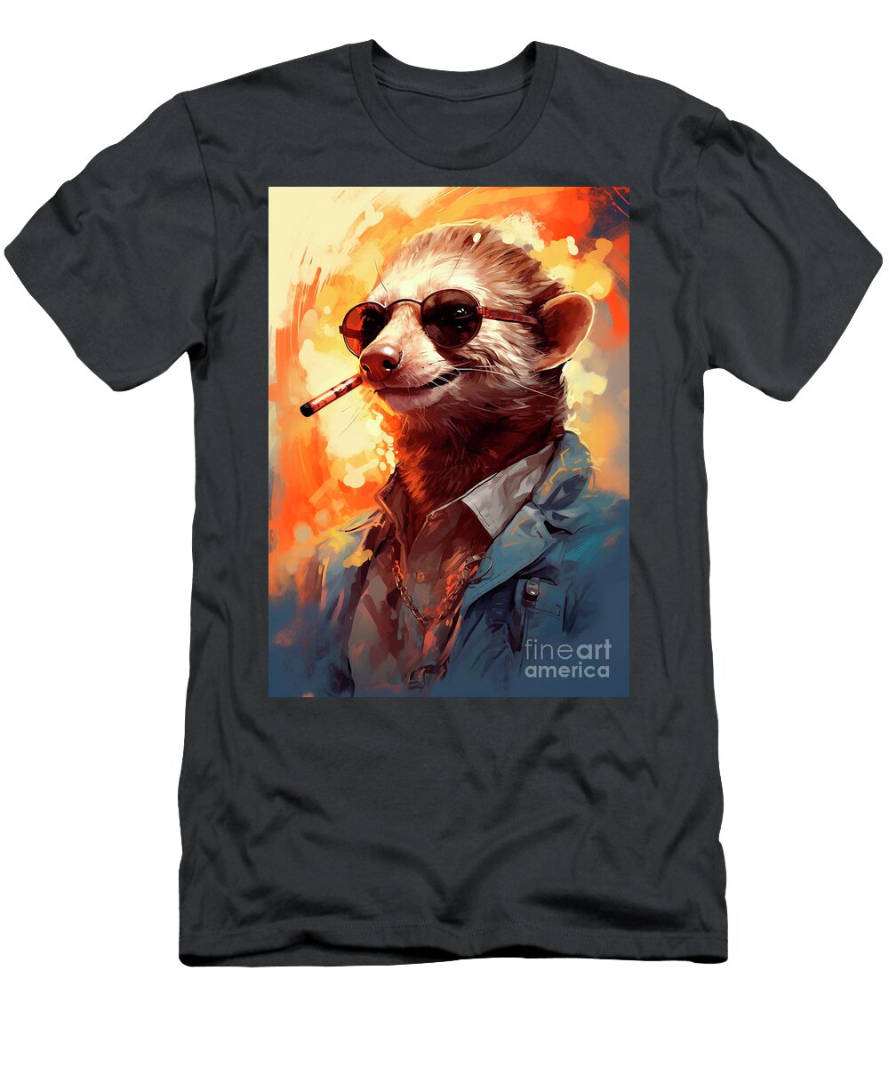 Funny 610 a Ferret Animal Animals Adrien Efren T-Shirt