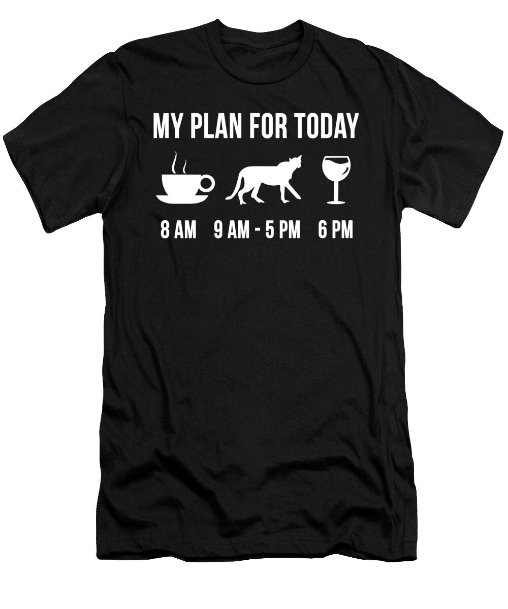 Funny Cheetah Animal Zookeeper Wildlife My Plan for Today Muc Designs T-Shirt