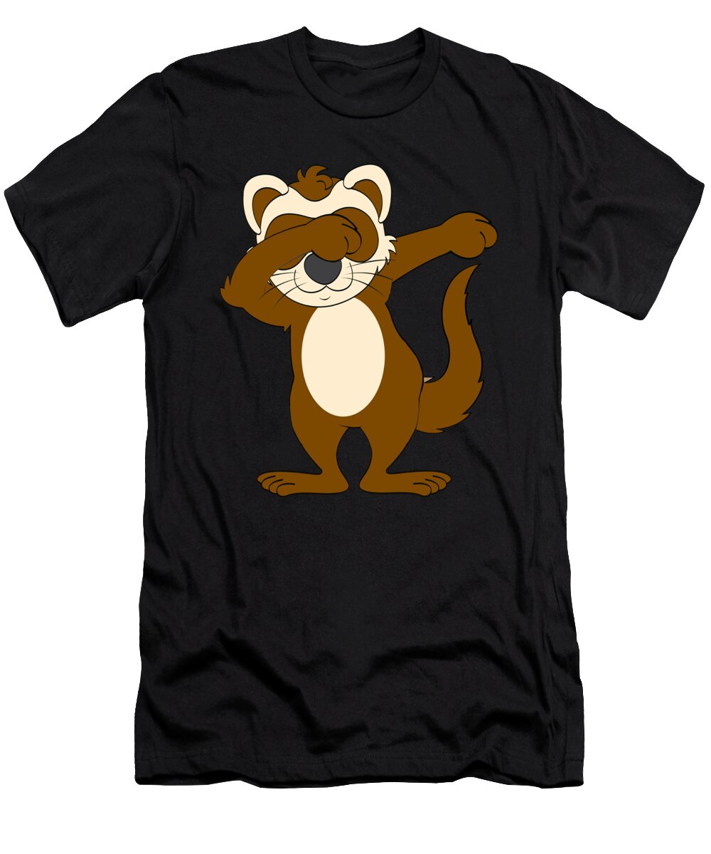 Funny Dabbing Pet Ferret Cute Animal Gift Muc Designs T-Shirt