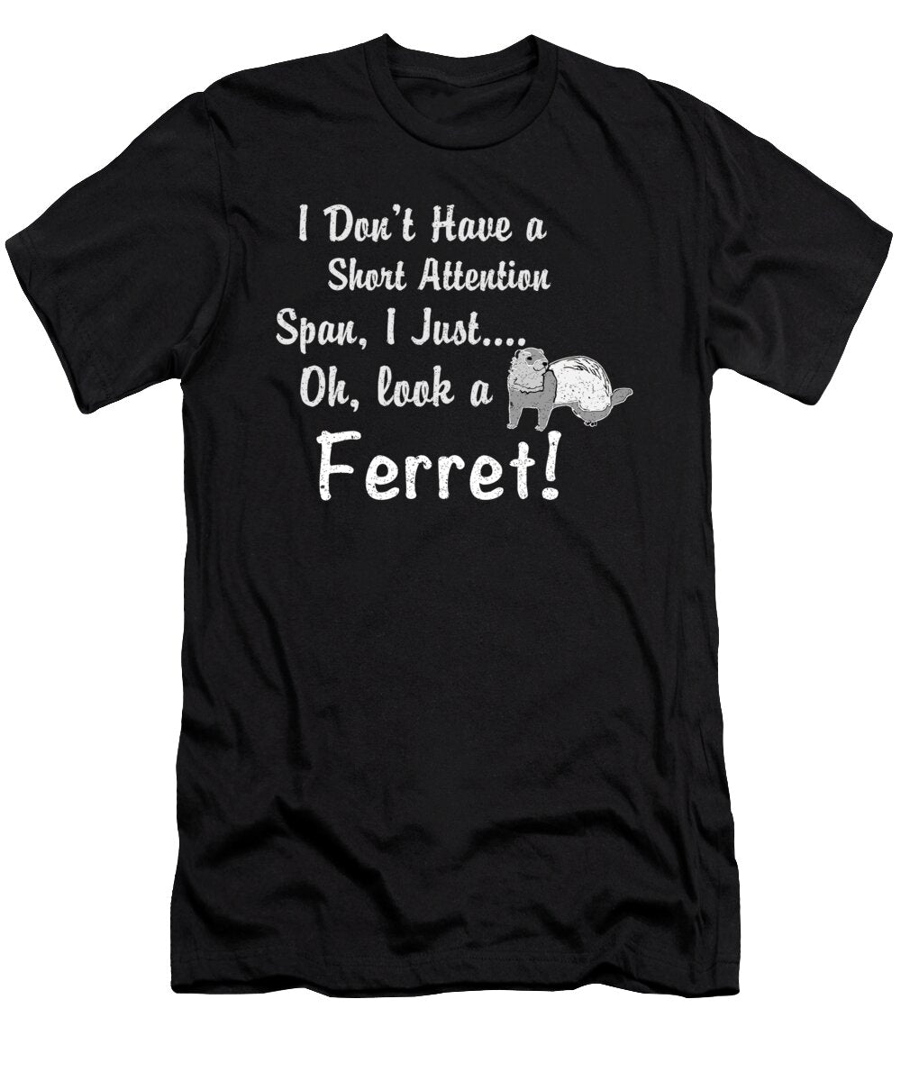 Funny Ferret Short Attention Span Jacob Zelazny T-Shirt