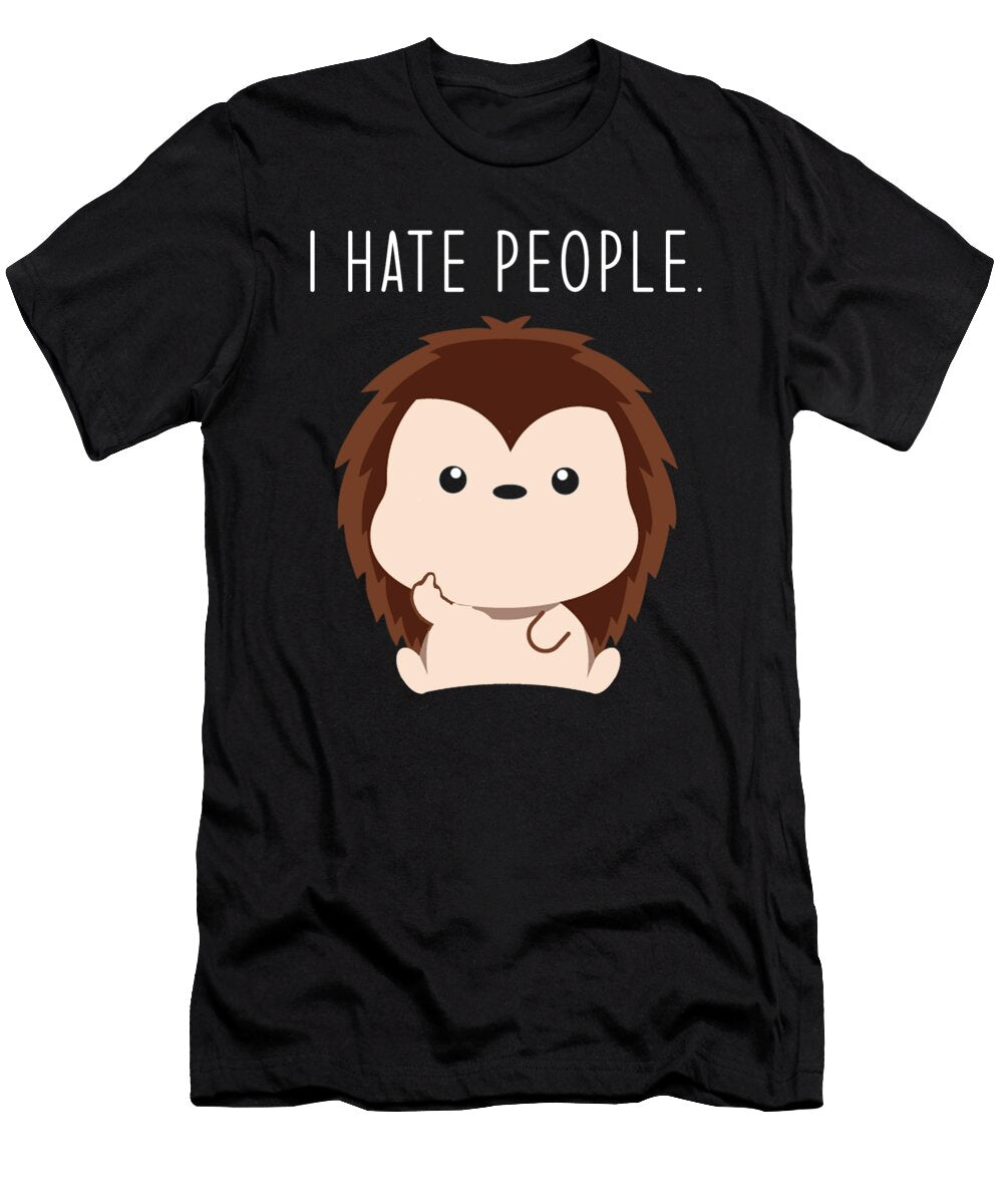 Funny Hedgehog Saying I Hate People Manuel Schmucker T-Shirt