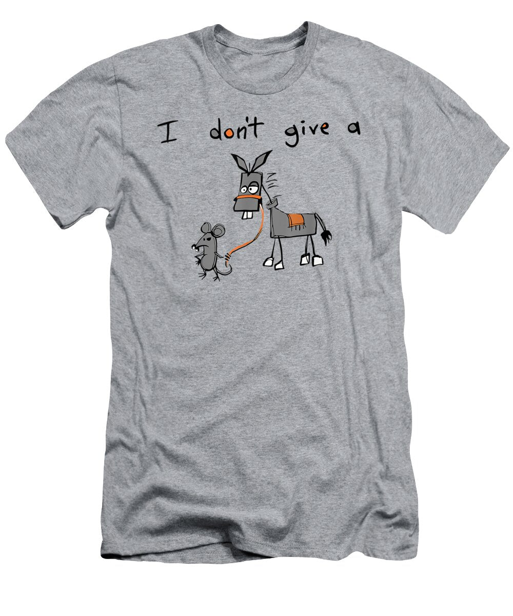 Funny Mouse Walking a Donkey I Dont Give Rats Ass Shawnt Mylajo T-Shirt