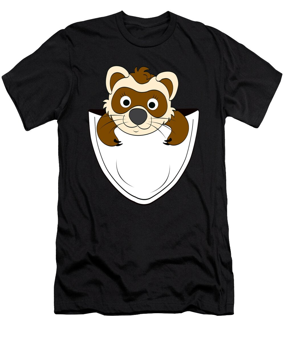 Funny Pet Ferret Pocket Cute Animal Gift Muc Designs T-Shirt