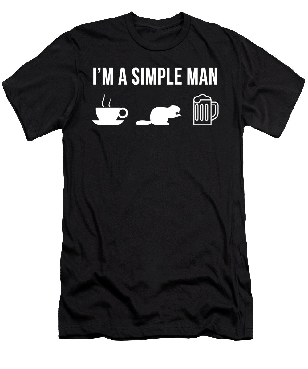 Funny Wild Beaver Hunting Hunter Simple Man Lukas Davis T-Shirt