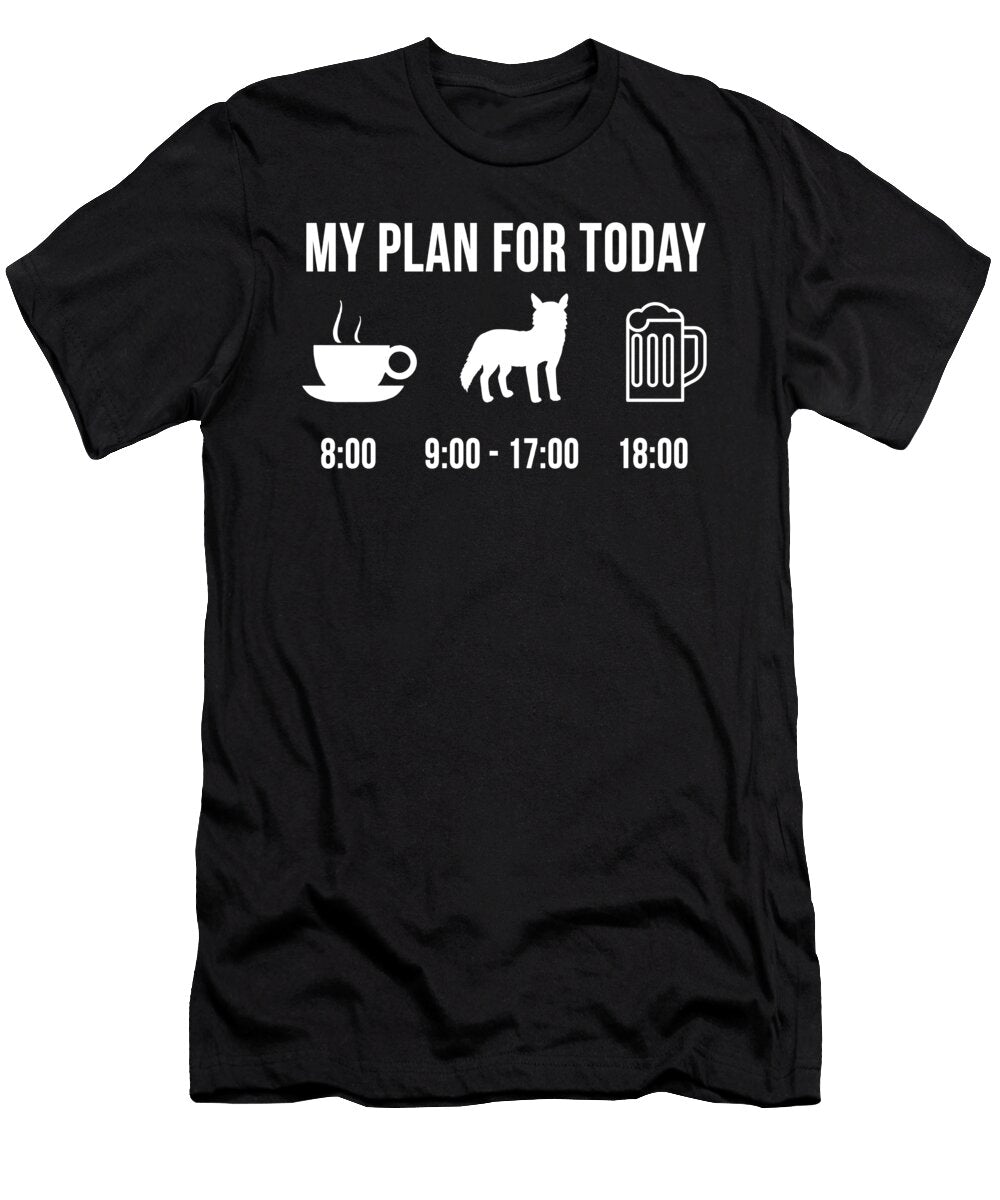Funny Wild Coyote Hunting Hunter My Plan for Today Lukas Davis T-Shirt
