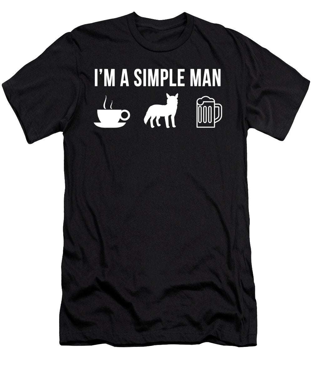 Funny Wild Coyote Hunting Hunter Simple Man Lukas Davis T-Shirt