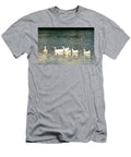 Gaggle of White Geese in Lake Water Johan Ferret T-Shirt