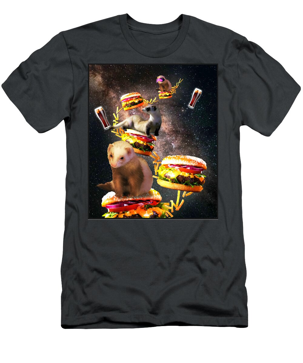 Galaxy Ferret on Burger Space Cheeseburger Kids Ward Philip T-Shirt