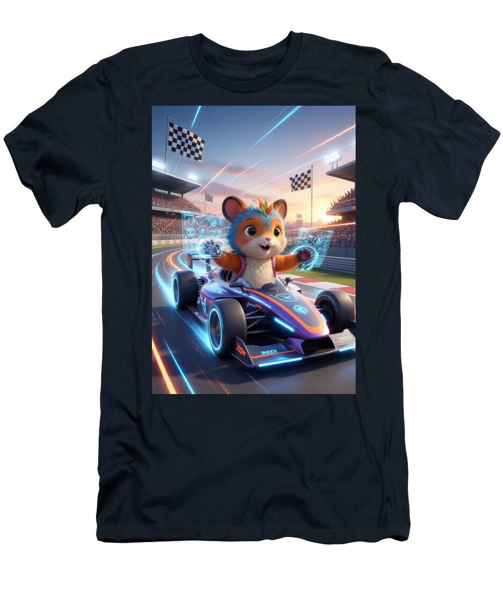 Geeky Racing in Futuristic Car Marie Jeanette Knight T-Shirt