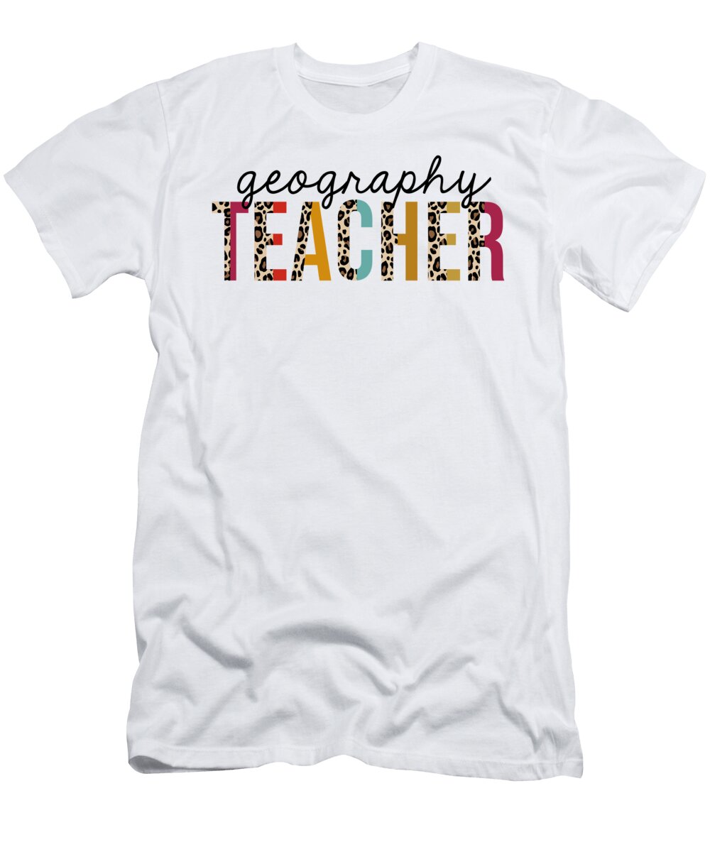 Geography Teacher Leopard Print Funny Jensen Cena T-Shirt