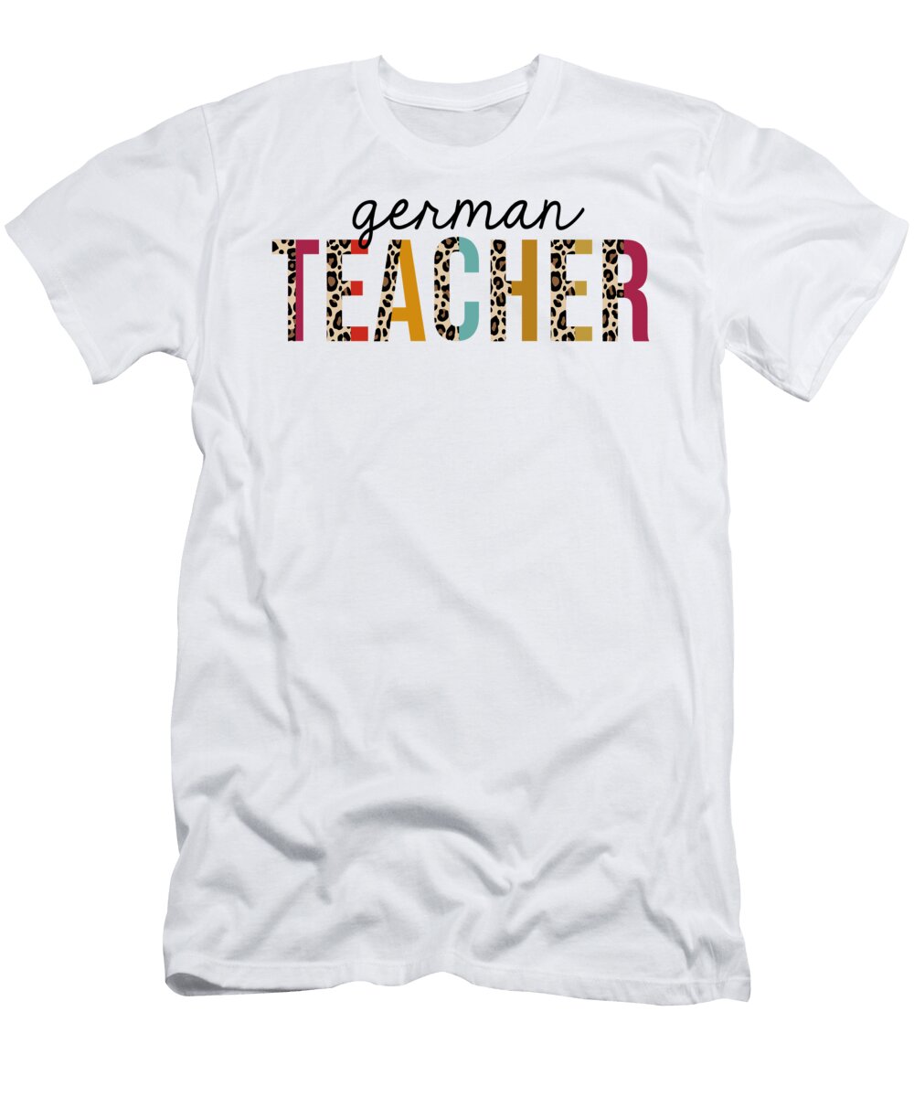 German Teacher Leopard Print Funny Jensen Cena T-Shirt