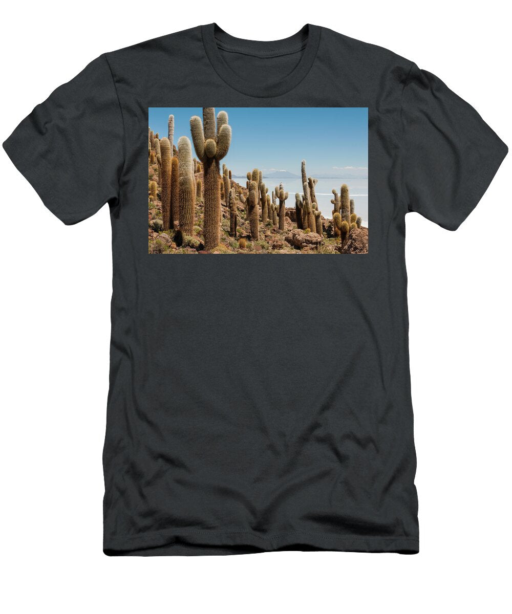 Giant Cordon Cacti on Incahuasi Island in Salar De Uyuni John Shaw Natureplcom T-Shirt