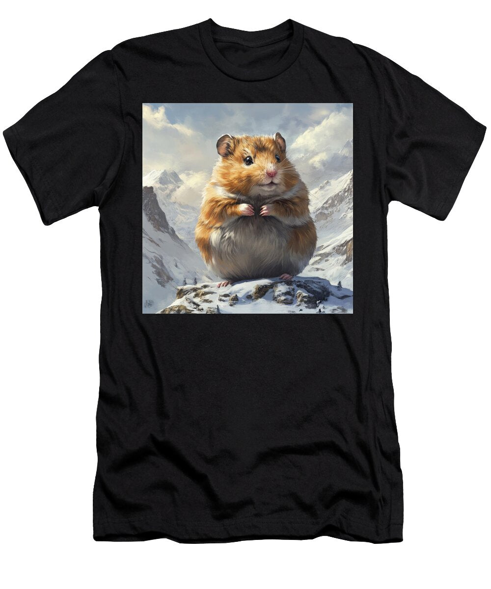 Giant Hamster Sits Atop Snowy Mountain Peak Young Pisces T-Shirt