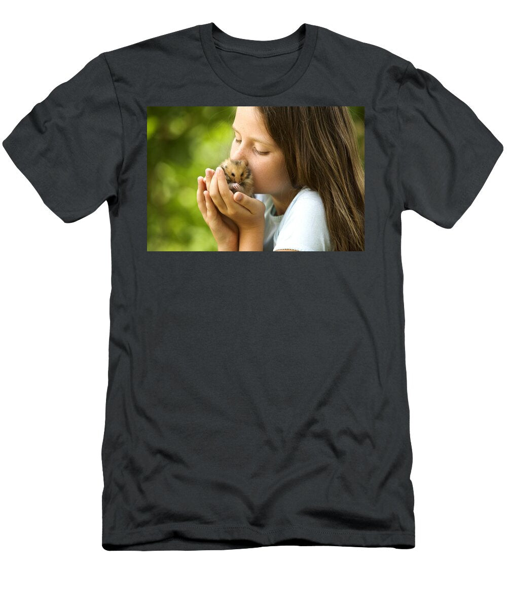 Girl and Pet Hamster Jean Michel Labat T-Shirt