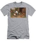Goats and Chickens in a Farmyard Edgar Hunt T-Shirt